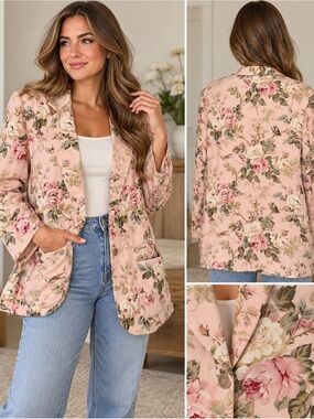 Vintage Romantic Floral Blazer | Susan Bristol | Women’s 16